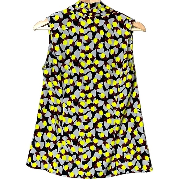 TRISTAN Easy Care Poly Sleeveless Split Vee Neck Career Blouse US Sz S - Picture 3 of 8